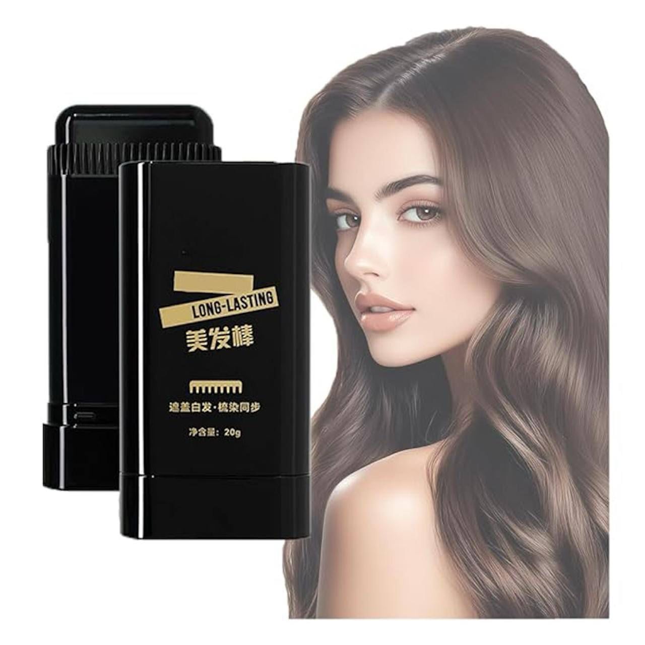 2 in 1 Hair Color Stick | Instant Hair Dye Stick | Safe and Convenient Korean Comb Hair Dye