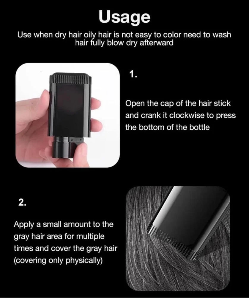 2 in 1 Hair Color Stick | Instant Hair Dye Stick | Safe and Convenient Korean Comb Hair Dye